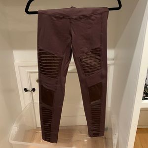 Alo Brown Moto Leggings
